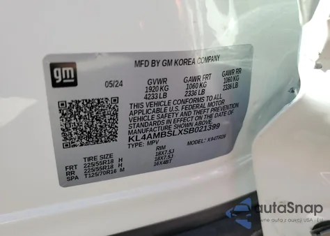2025 Buick Encore Gx Preferred из США, поврежденный, VIN KL4AMBSLXSB021399
